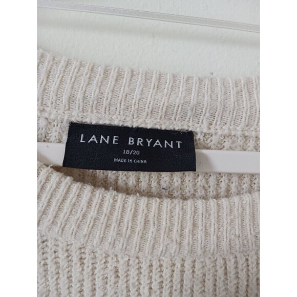 Lane Bryant Sweater Pullover Knit Long Sleeve Scoop Neck Beige Plus Size 18/20 - Picture 3 of 7